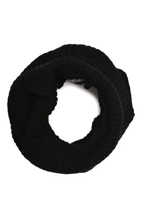 Детский шарф-снуд из шерсти и хлопка DIESEL черного цвета, арт. J00221-KYASM | Фото 1 (Материал: Текстиль, Шерсть, Хлопок)
