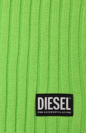 Детский шарф-снуд из шерсти и хлопка DIESEL зеленого цвета, арт. J00221-KYASM | Фото 3 (Материал: Текстиль, Шерсть, Хлопок)