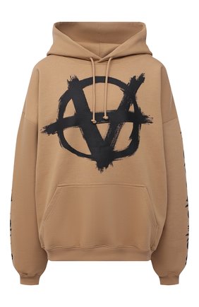 Женский хлопковое худи VETEMENTS бежевого цвета по цене 103000 руб., арт. UE52TR460A 1601/W | Фото 1 Женский хлопковое худи VETEMENTS бежевого цвета, арт. UE52TR460A 1601/W | Фото 1 (Материал внешний: Хлопок; Длина (для топов): Стандартные; Рукава: Длинные; Женское Кросс-КТ: Худи-одежда; Стили: Спорт-шик)