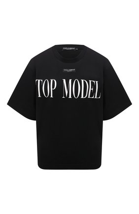 Женская футболка DOLCE & GABBANA черного цвета по цене 47100 руб., арт. F8049T/FUGK4 | Фото 1 Женская футболка DOLCE & GABBANA черного цвета, арт. F8049T/FUGK4 | Фото 1 (Материал внешний: Хлопок, Синтетический материал; Длина (для топов): Стандартные; Рукава: Короткие; Стили: Спорт-шик; Принт: С принтом; Женское Кросс-КТ: Футболка-одежда)