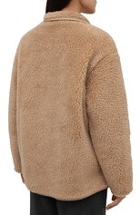 Женская шерстяная куртка BURBERRY бежевого цвета, арт. 8044413 | Фото 4 (Кросс-КТ: Куртка; Материал внешний: Шерсть; Рукава: Длинные; Длина (верхняя одежда): Короткие; Материал подклада: Купро; Стили: Кэжуэл)