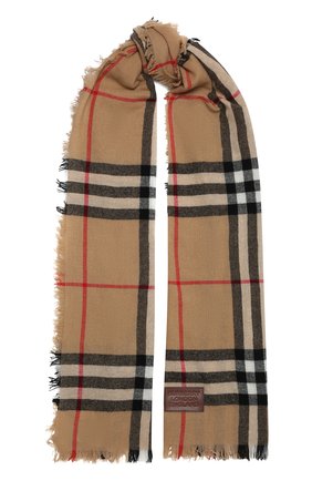 Женский кашемировый шарф BURBERRY коричневого цвета по цене 47300 руб., арт. 8046212 | Фото 1 Женский кашемировый шарф BURBERRY коричневого цвета, арт. 8046212 | Фото 1 (Материал: Шерсть, Кашемир)