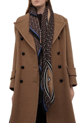 Женский платок из шерсти и шелка BURBERRY коричневого цвета по цене 30900 руб., арт. 8046614 | Фото 2 Женский платок из шерсти и шелка BURBERRY коричневого цвета, арт. 8046614 | Фото 2 (Материал: Текстиль, Шелк, Шерсть)