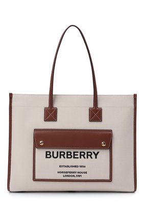 Женский сумка-тоут BURBERRY светло-коричневого цвета по цене 100000 руб., арт. 8044129 | Фото 1 Женский сумка-тоут BURBERRY светло-коричневого цвета, арт. 8044129 | Фото 1 (Размер: large; Материал: Текстиль; Сумки-технические: Сумки-шопперы)