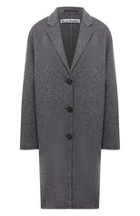 Женское шерстяное пальто ACNE STUDIOS серого цвета, арт. A90411 | Фото 1 (Материал внешний: Шерсть; Рукава: Длинные; Длина (верхняя одежда): До колена; 1-2-бортные: Однобортные; Стили: Кэжуэл)