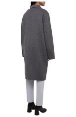 Женское шерстяное пальто ACNE STUDIOS серого цвета, арт. A90411 | Фото 4 (Материал внешний: Шерсть; Рукава: Длинные; Длина (верхняя одежда): До колена; 1-2-бортные: Однобортные; Стили: Кэжуэл)