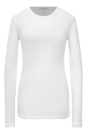 Женская хлопковый лонгслив JAMES PERSE белого цвета, арт. WEK3685 | Фото 1 (Рукава: Длинные; Материал внешний: Хлопок; Длина (для топов): Стандартные; Стили: Кэжуэл; Принт: Без принта; Женское Кросс-КТ: Лонгслив-одежда; Региональные ограничения белый список (Axapta Mercury): RU)