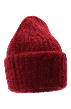 Женская шерстяная шапка TAK.ORI бордового цвета, арт. AC043MW018PF21 | Фото 1 (Материал: Текстиль, Синтетический материал, Шерсть)