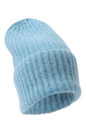 Женская шерстяная шапка TAK.ORI голубого цвета, арт. AC043MW018PF21 | Фото 1 (Материал: Шерсть, Текстиль, Синтетический материал)