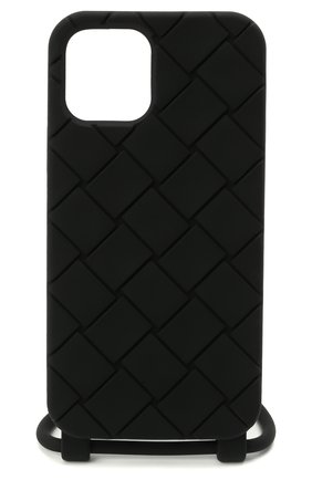 Чехол для iphone 12/12 pro BOTTEGA VENETA черного цвета, арт. 680029/V0EY0 | Фото 1 (Материал: Пластик)