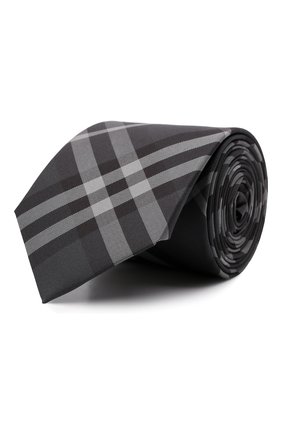 Мужской шелковый галстук BURBERRY серого цвета, арт. 8017265 | Фото 1 (Материал: Текстиль, Шелк; Принт: С принтом)
