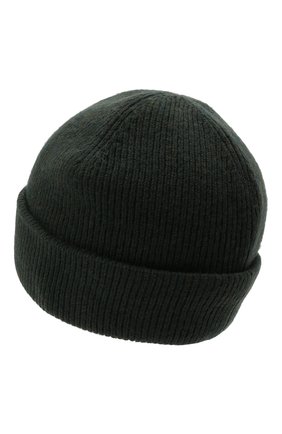 Мужская шерстяная шапка ACNE STUDIOS темно-зеленого цвета, арт. C40134/M | Фото 2 (Материал: Шерсть, Текстиль; Кросс-КТ: Трикотаж)