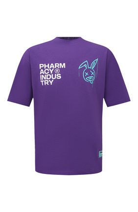 Мужская хлопковая футболка PHARMACY INDUSTRY фиолетового цвета, арт. PHMSTMM338 | Фото 1 (Длина (для топов): Стандартные; Материал внешний: Хлопок; Рукава: Короткие; Принт: С принтом; Стили: Гранж)