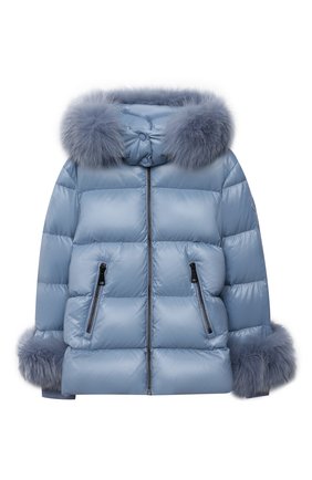 Детская пуховая куртка MONCLER голубого цвета по цене 86600 руб., арт. G2-954-1A55C-12-68950/8-10A | Фото 1 Детская пуховая куртка MONCLER голубого цвета, арт. G2-954-1A55C-12-68950/8-10A | Фото 1 (Рукава: Длинные; Материал утеплителя: Пух и перо; Материал подклада: Синтетический материал; Материал внешний: Синтетический материал; Девочки Кросс-КТ: Пуховик-верхняя одежда; Кросс-КТ: Сезон: зима; Ростовка одежда: 10 - 11 лет | 140 - 146см, 8 лет | 128 см)