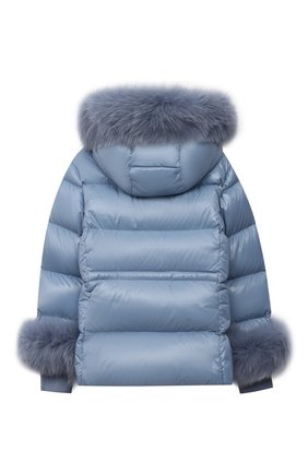 Детская пуховая куртка MONCLER голубого цвета по цене 86600 руб., арт. G2-954-1A55C-12-68950/8-10A | Фото 2 Детская пуховая куртка MONCLER голубого цвета, арт. G2-954-1A55C-12-68950/8-10A | Фото 2 (Рукава: Длинные; Материал утеплителя: Пух и перо; Материал подклада: Синтетический материал; Материал внешний: Синтетический материал; Девочки Кросс-КТ: Пуховик-верхняя одежда; Кросс-КТ: Сезон: зима; Ростовка одежда: 10 - 11 лет | 140 - 146см, 8 лет | 128 см)