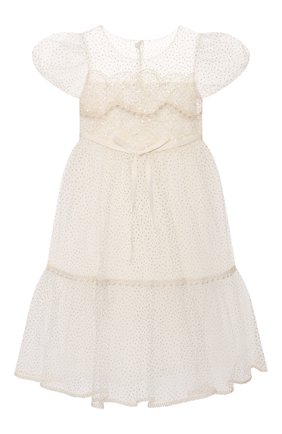 Детское платье DESIGNERS CAT белого цвета по цене 41950 руб., арт. 100000K01000948/2A-3A | Фото 1 Детское платье DESIGNERS CAT белого цвета, арт. 100000K01000948/2A-3A | Фото 1 (Материал внешний: Синтетический материал; Рукава: Короткие; Материал подклада: Хлопок; Девочки Кросс-КТ: Платье-одежда; Случай: Вечерний)