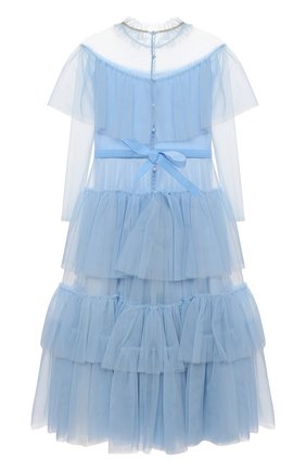 Детское платье DESIGNERS CAT голубого цвета по цене 43950 руб., арт. 100000K01000637/10A-12A | Фото 2 Детское платье DESIGNERS CAT голубого цвета, арт. 100000K01000637/10A-12A | Фото 2 (Материал подклада: Хлопок; Материал внешний: Синтетический материал; Девочки Кросс-КТ: Платье-одежда; Случай: Вечерний; Рукава: Длинные)