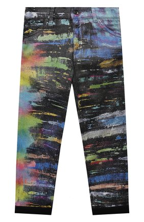 Детские джинсы DOLCE & GABBANA разноцветного цвета, арт. L42F43/LD993/2-6 | Фото 1 (Материал внешний: Хлопок; Ростовка одежда: 2 года | 92 см, 3 года | 98 см, 4 года | 104 см, 5 лет | 110 см, 6 лет | 116 см)