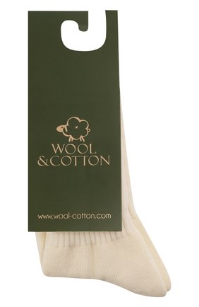 Детские шерстяные носки WOOL&COTTON кремвого цвета, арт. NAML | Фото 1 (Материал: Шерсть, Текстиль)