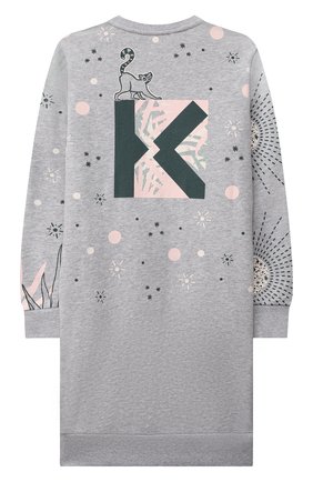 Детское хлопковое платье KENZO серого цвета по цене 16150 руб., арт. K12048 | Фото 2 Детское хлопковое платье KENZO серого цвета, арт. K12048 | Фото 2 (Рукава: Длинные; Материал внешний: Хлопок; Девочки Кросс-КТ: Платье-одежда; Случай: Повседневный; Ростовка одежда: 10 - 11 лет | 140 - 146см, 3 года | 98 см, 4 года | 104 см, 5 лет | 110 см, 6 лет | 116 см, 8 лет | 128 см)