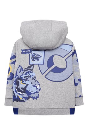 Детский хлопковая толстовка KENZO серого цвета по цене 17600 руб., арт. K25127 | Фото 2 Детский хлопковая толстовка KENZO серого цвета, арт. K25127 | Фото 2 (Рукава: Длинные; Материал внешний: Хлопок; Мальчики Кросс-КТ: Толстовка-одежда)