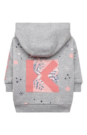 Детский хлопковая толстовка KENZO светло-серого цвета по цене 16150 руб., арт. K05070 | Фото 2 Детский хлопковая толстовка KENZO светло-серого цвета, арт. K05070 | Фото 2 (Материал внешний: Хлопок; Рукава: Длинные)