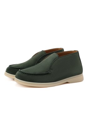 Детские замшевые ботинки LORO PIANA зеленого цвета по цене 46800 руб., арт. FAD6916 | Фото 1 Детские замшевые ботинки LORO PIANA зеленого цвета, арт. FAD6916 | Фото 1 (Материал внутренний: Натуральная кожа; Материал внешний: Кожа)
