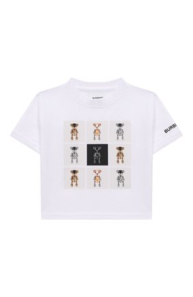 Детский хлопковая футболка BURBERRY белого цвета по цене 16400 руб., арт. 8044611 | Фото 1 Детский хлопковая футболка BURBERRY белого цвета, арт. 8044611 | Фото 1 (Рукава: Короткие; Материал внешний: Хлопок; Кросс-КТ НВ: Футболка)