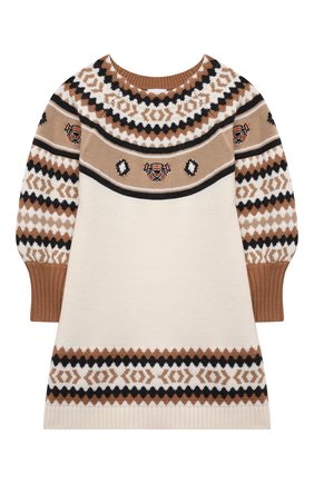 Детское шерстяное платье BURBERRY бежевого цвета по цене 47800 руб., арт. 8044136 | Фото 1 Детское шерстяное платье BURBERRY бежевого цвета, арт. 8044136 | Фото 1 (Рукава: Длинные; Материал внешний: Шерсть; Девочки Кросс-КТ: Платье-одежда; Случай: Повседневный; Ростовка одежда: 10 - 11 лет | 140 - 146см, 12 лет | 152 см, 16 лет | 164 см, 3 года | 98 см, 4 года | 104 см, 6 лет | 116 см, 8 лет | 128 см)