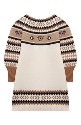 Детское шерстяное платье BURBERRY бежевого цвета по цене 47800 руб., арт. 8044136 | Фото 2 Детское шерстяное платье BURBERRY бежевого цвета, арт. 8044136 | Фото 2 (Рукава: Длинные; Материал внешний: Шерсть; Девочки Кросс-КТ: Платье-одежда; Случай: Повседневный; Ростовка одежда: 10 - 11 лет | 140 - 146см, 12 лет | 152 см, 16 лет | 164 см, 3 года | 98 см, 4 года | 104 см, 6 лет | 116 см, 8 лет | 128 см)