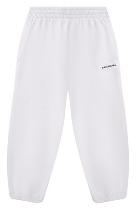 Детские хлопковые джоггеры BALENCIAGA белого цвета по цене 17600 руб., арт. 682140/TLV84 | Фото 1 Детские хлопковые джоггеры BALENCIAGA белого цвета, арт. 682140/TLV84 | Фото 1 (Материал внешний: Хлопок; Мальчики Кросс-КТ: Брюки-спорт)