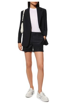 Женские кожаные лоферы PRADA белого цвета по цене 75000 руб., арт. 1D246M-ULS-F0009-B050 | Фото 2 Женские кожаные лоферы PRADA белого цвета, арт. 1D246M-ULS-F0009-B050 | Фото 2 (Подошва: Плоская)