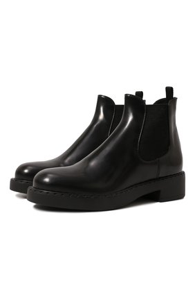 Женские кожаные ботинки PRADA черного цвета по цене 75000 руб., арт. 1T251M-ULS-F0002-B050 | Фото 1 Женские кожаные ботинки PRADA черного цвета, арт. 1T251M-ULS-F0002-B050 | Фото 1 (Подошва: Плоская; Каблук высота: Низкий; Каблук тип: Устойчивый)