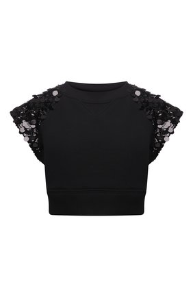 Женский хлопковый топ PRADA черного цвета по цене 125000 руб., арт. 139691-1ZXQ-F0002-212 | Фото 1 Женский хлопковый топ PRADA черного цвета, арт. 139691-1ZXQ-F0002-212 | Фото 1 (Материал внешний: Хлопок; Стили: Гламурный; Рукава: Короткие; Длина (для топов): Укороченные)