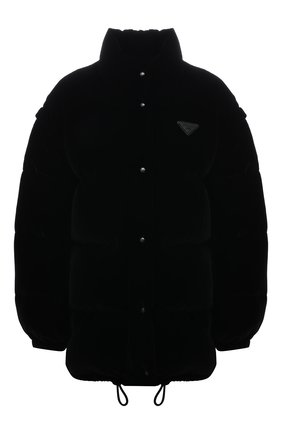 Женский бархатный пуховик PRADA черного цвета по цене 195000 руб., арт. 29X805-1XJX-F0002-202 | Фото 1 Женский бархатный пуховик PRADA черного цвета, арт. 29X805-1XJX-F0002-202 | Фото 1 (Материал внешний: Купро, Вискоза; Материал утеплителя: Пух и перо; Стили: Гламурный; Кросс-КТ: Пуховик)