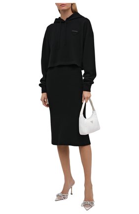 Женская юбка из шерсти и кашемира PRADA черного цвета по цене 85000 руб., арт. 131098-1Y5V-F0002-212 | Фото 2 Женская юбка из шерсти и кашемира PRADA черного цвета, арт. 131098-1Y5V-F0002-212 | Фото 2 (Материал внешний: Кашемир, Шерсть; Стили: Кэжуэл; Длина Ж (юбки, платья, шорты): До колена; Женское Кросс-КТ: Юбка-одежда)