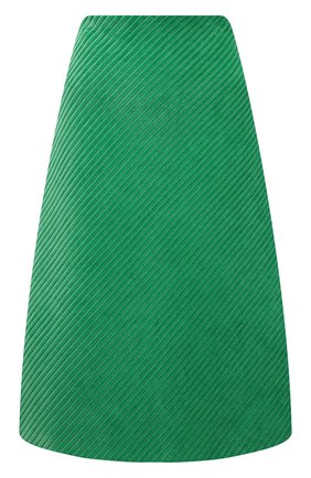 Женская юбка PRADA зеленого цвета, арт. P151T-1Y8A-F077U-212 | Фото 1 (Стили: Гламурный; Женское Кросс-КТ: Юбка-одежда; Материал внешний: Хлопок; Длина Ж (юбки, платья, шорты): До колена)