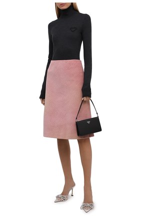 Женская юбка PRADA розового цвета по цене 110000 руб., арт. P151T-1Y8A-F0924-212 | Фото 2 Женская юбка PRADA розового цвета, арт. P151T-1Y8A-F0924-212 | Фото 2 (Материал внешний: Хлопок; Стили: Гламурный; Длина Ж (юбки, платья, шорты): До колена; Женское Кросс-КТ: Юбка-одежда)