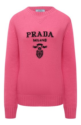 Женский свитер из шерсти и кашемира PRADA розового цвета по цене 130000 руб., арт. P24G1V-1YMW-F0442-211 | Фото 1 Женский свитер из шерсти и кашемира PRADA розового цвета, арт. P24G1V-1YMW-F0442-211 | Фото 1 (Материал внешний: Шерсть, Кашемир; Стили: Кэжуэл; Рукава: Длинные; Женское Кросс-КТ: Свитер-одежда)