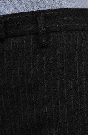 Женские шерстяные брюки PRADA темно-серого цвета, арт. P290EG-1ZJ8-F0480-212 | Фото 5 (Длина (брюки, джинсы): Удлиненные; Материал внешний: Шерсть; Женское Кросс-КТ: Брюки-одежда; Силуэт Ж (брюки и джинсы): Расклешенные; Стили: Кэжуэл)