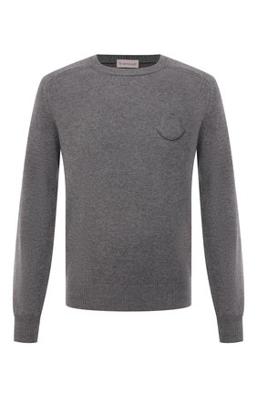 Мужской кашемировый свитер MONCLER серого цвета по цене 70800 руб., арт. G2-091-9C000-14-M1213 | Фото 1 Мужской кашемировый свитер MONCLER серого цвета, арт. G2-091-9C000-14-M1213 | Фото 1 (Материал внешний: Кашемир, Шерсть; Рукава: Длинные; Длина (для топов): Стандартные; Мужское Кросс-КТ: Свитер-одежда; Принт: Без принта; Стили: Кэжуэл)