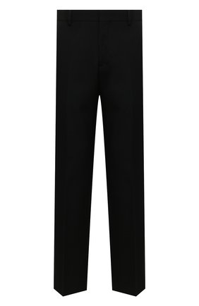 Мужские шерстяные брюки BURBERRY черного цвета, арт. 8045466 | Фото 1 (Материал подклада: Купро; Материал внешний: Шерсть; Длина (брюки, джинсы): Стандартные; Случай: Формальный; Стили: Классический)