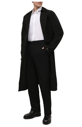 Мужские шерстяные брюки BURBERRY черного цвета, арт. 8045466 | Фото 2 (Материал внешний: Шерсть; Длина (брюки, джинсы): Стандартные; Стили: Классический; Случай: Формальный; Материал подклада: Купро)