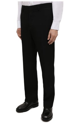 Мужские шерстяные брюки BURBERRY черного цвета, арт. 8045466 | Фото 3 (Материал внешний: Шерсть; Длина (брюки, джинсы): Стандартные; Стили: Классический; Случай: Формальный; Материал подклада: Купро)