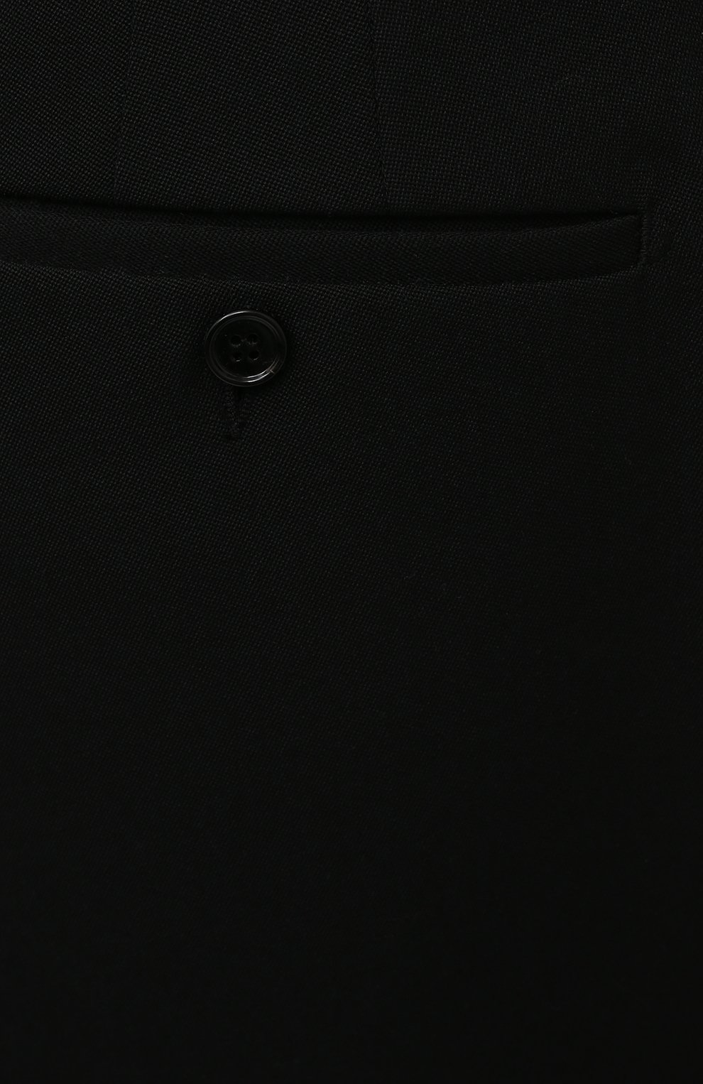 Мужские шерстяные брюки BURBERRY черного цвета, арт. 8045466 | Фото 5 (Материал внешний: Шерсть; Длина (брюки, джинсы): Стандартные; Стили: Классический; Случай: Формальный; Материал подклада: Купро)