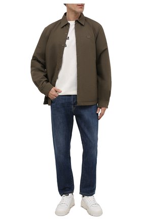 Мужская утепленная куртка KENZO хаки цвета, арт. FB65CH4609CD | Фото 2 (Материал подклада: Синтетический материал; Длина (верхняя одежда): Короткие; Материал внешний: Хлопок; Рукава: Длинные; Кросс-КТ: Куртка; Мужское Кросс-КТ: утепленные куртки; Стили: Милитари)