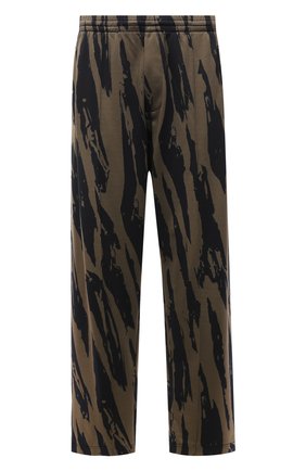 Мужские брюки KENZO хаки цвета, арт. FB65PA7154CA | Фото 1 (Длина (брюки, джинсы): Стандартные; Материал внешний: Синтетический материал; Стили: Милитари; Случай: Повседневный)
