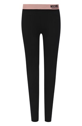 Женские хлопковые леггинсы MOSCHINO UNDERWEAR WOMAN черного цвета, арт. A4310/9010 | Фото 1 (Длина (брюки, джинсы): Стандартные; Материал внешний: Хлопок; Стили: Спорт-шик; Женское Кросс-КТ: Леггинсы-одежда)
