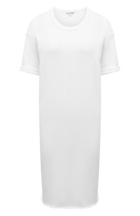 Женская хлопковая футболка JAMES PERSE белого цвета, арт. WXA6634 | Фото 1 (Длина (для топов): Удлиненные; Материал внешний: Хлопок; Рукава: Короткие; Стили: Кэжуэл; Принт: Без принта; Женское Кросс-КТ: Футболка-одежда)