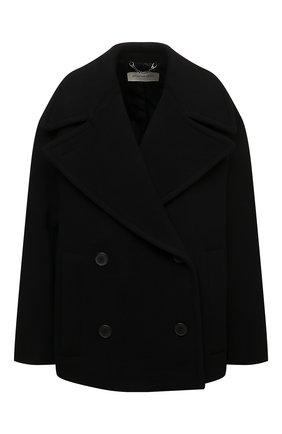 Женское шерстяное полупальто DRIES VAN NOTEN черного цвета по цене 129500 руб., арт. 212-010220-3271 | Фото 1 Женское шерстяное полупальто DRIES VAN NOTEN черного цвета, арт. 212-010220-3271 | Фото 1 (Длина (верхняя одежда): До середины бедра; Материал внешний: Шерсть; Материал подклада: Хлопок; Рукава: Длинные; Стили: Гламурный; 1-2-бортные: Двубортные)